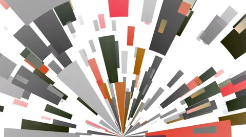 Explosion of Geometrical Colored Rectangles Stock Footage 61919617