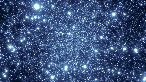 Explosion glitter shimmering particles on black background Video stock 134876694