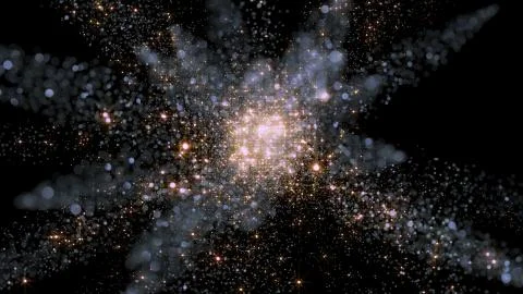 Explosion of glittering particles Stock Illustration