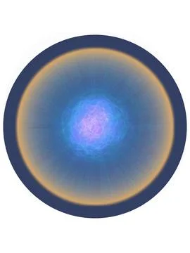 An explosion glowing in blue-violet colors with a yellow halo Stock Illustration