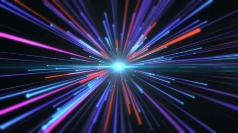 Explosion of glowing particles with colorful trails Stock Footage 62407923