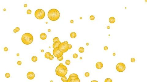 Explosion of gold coins on a white background, isolated Stock Illustration