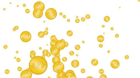 Explosion of gold coins on a white background, isolated Stock-Illustration