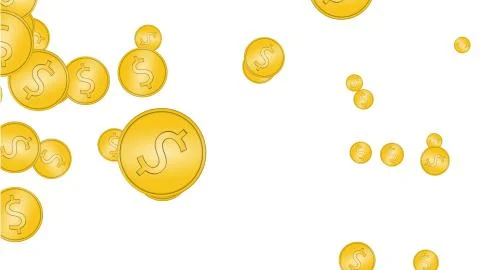Explosion of gold coins on a white background, isolated Stock Illustration