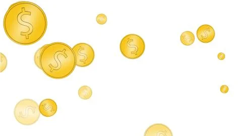 Explosion of gold coins on a white background, isolated Stock Illustration