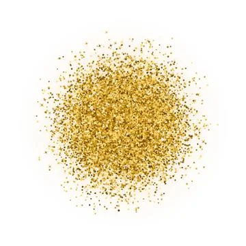 Explosion of gold dots confetti isolated on white. Burst of sparkles dots. Sh Illustrazione stock