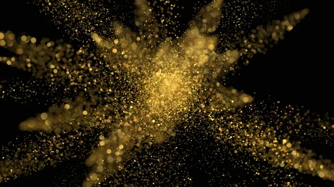 Explosion of golden dust Stock Footage 132335924
