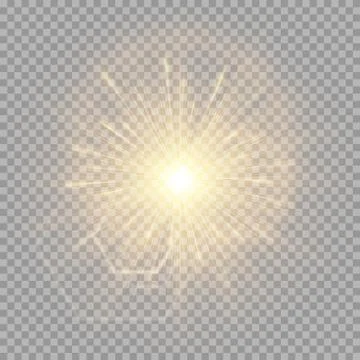 Explosion of a golden star with a glare Stock Illustration