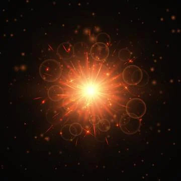 Explosion of the golden star Stock Illustration