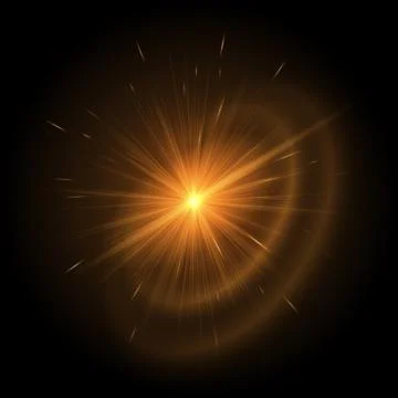 Explosion of the golden star Stock Illustration