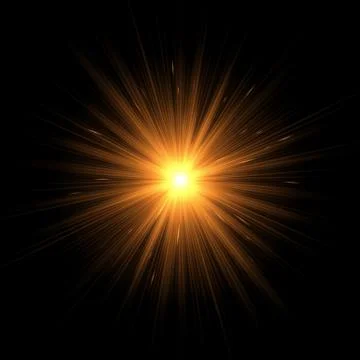 Explosion of the golden star Stock Illustration