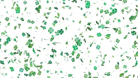Explosion of green four leaf clovers - 3D rendering 스톡 동영상 265092517