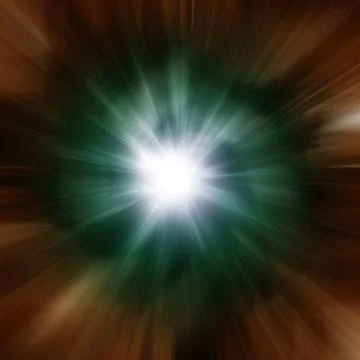 Explosion of green galaxy Stock Illustration