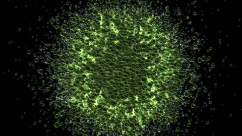 Explosion of green gas. Hydrogen eruption on a black background Stock Footage 268748149