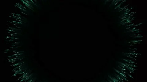 The explosion of green particles starts in the centre of the black screen and Stock Footage 236775215