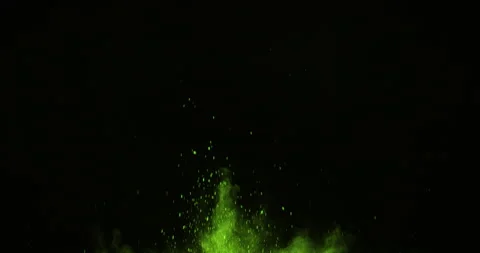 Explosion Green Powder Stock Footage 206052407