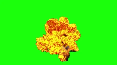Explosion on green screen with alpha matte 4K Stock Footage