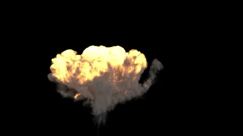 Explosion on green screen with alpha matte. . Stock Footage 121263681