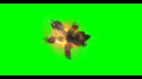 Explosion on green screen background Stock Footage 1050442
