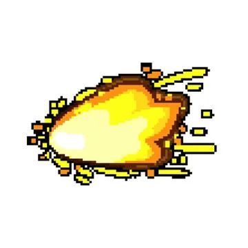 Explosion gun flash pixel art vector illustration Stock Illustration