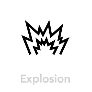 Explosion gun shot icon. Editable line vector. 스톡 일러스트
