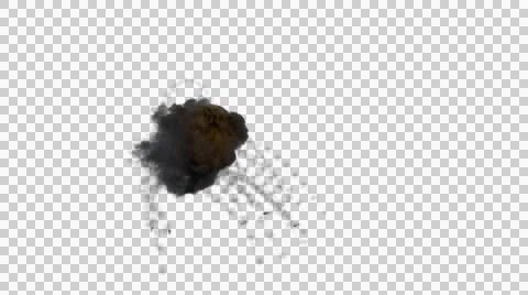 Explosion half side view with sparkles falling down Stock Footage 48413903