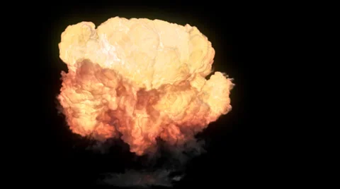 Explosion HD Fire and Smoke With Alpha Channel Video stock 35731204