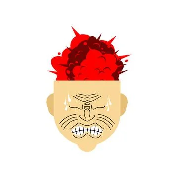 Explosion in head. Hate concept. Vector illustration 库存插图