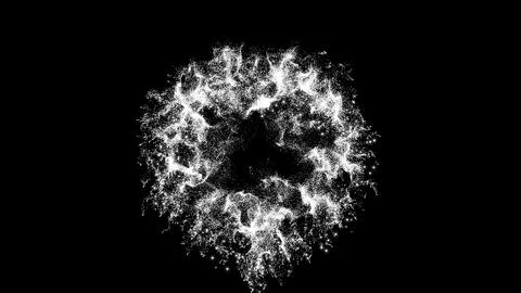 Explosion of the heart into millions of small particles on black background.. Stock Illustration
