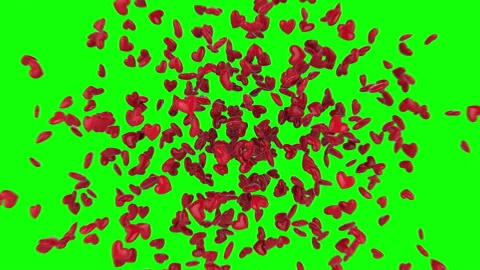 Explosion hearts. 3D Stock Footage 133829630
