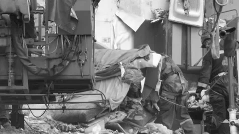 The explosion in the house: an 18-year-old girl lost her entire family. Stock Footage 133219435
