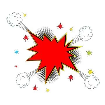 Explosion icon comic style Pop art, comic style explosion icon with room f... Stock Photos