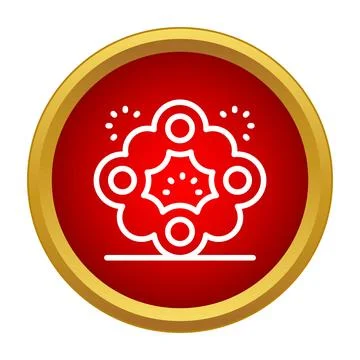 Explosion icon displaying burst effect in red circle イラスト素材