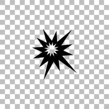 Explosion icon flat Stock Illustration