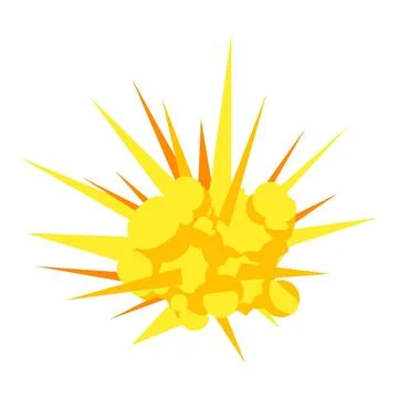 Explosion icon, flat style Stock Illustration