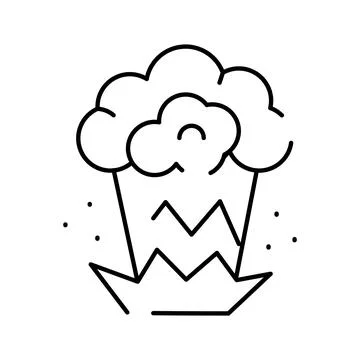 Explosion icon producing smoke cloud and debris Stock Illustration