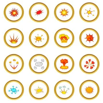 Explosion icons circle Stock Illustration