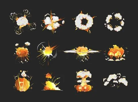 Explosion icons set. Illustrazione stock
