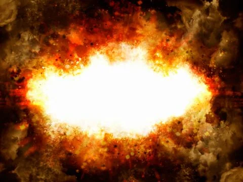 Explosion illustration with smoke and copyspace Stock Illustration