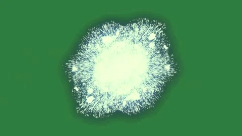 Explosion on an image of blue lots water droplets isolated on green screen Video stock 336855648