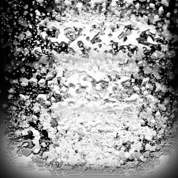 Explosion by an impact of a cloud of particles of powder and smoke of white.. Illustrazione stock