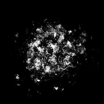 Explosion by an impact of a cloud of particles of powder of color white on .. Stock Photos