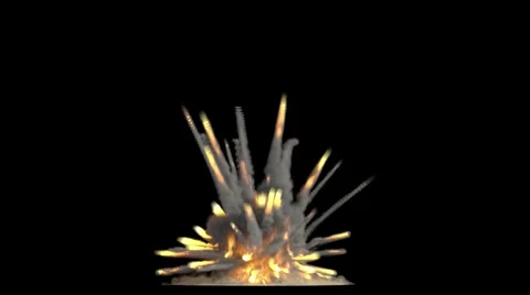 Explosion isolated on black Stock Footage 58129010