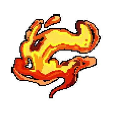Explosion lava splash pixel art vector illustration 스톡 일러스트