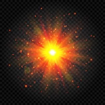 Explosion light. Vector sun flare. Explosion star. Vector illustration Stock Illustration