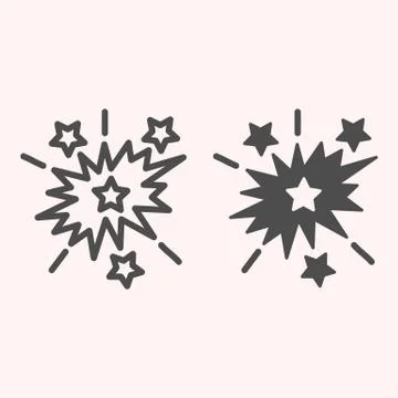 Explosion line and glyph icon. Starburst blast shapes. Astronomy vector design イラスト素材