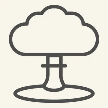 Explosion line icon. Boom vector illustration isolated on white. Nuclear Stock Illustration