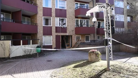 An explosion, Linköping, Sweden Stock Footage 267237303