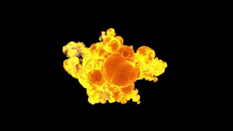 Explosion long clips 3 type for use on black, green screen with alpha matte.  Stock Footage 125445975