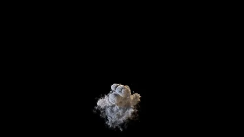 Explosion with lots of smoke, isolated on black background Stock Footage 70754154
